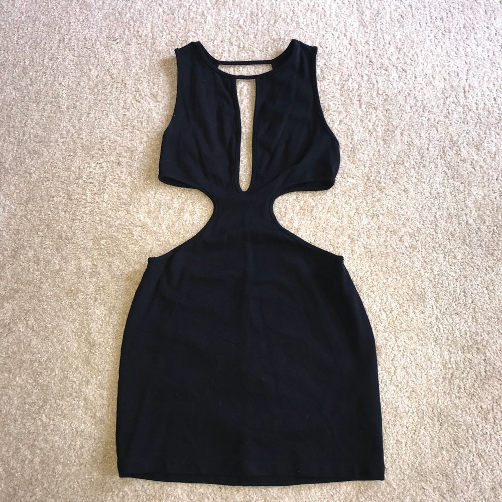 Nastygal black cut out vegas dress